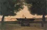 camille corot Fountain of the French Academy oil painting artist